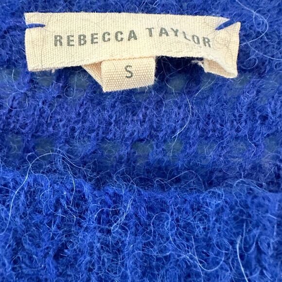 Rebecca taylor open knit mohair alpaca sweater cobalt blue - Picture 3 of 4